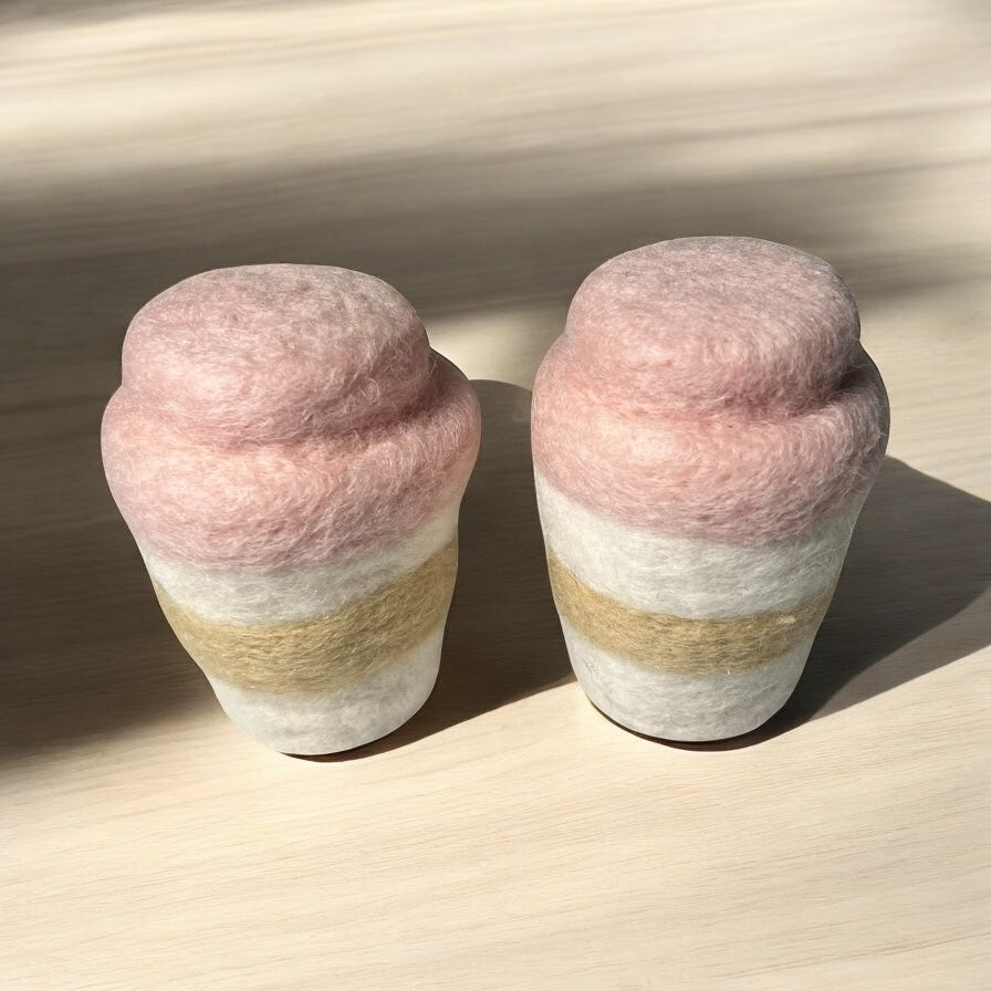 Felt Pink Babycino Takeaway Cups - Set of 2