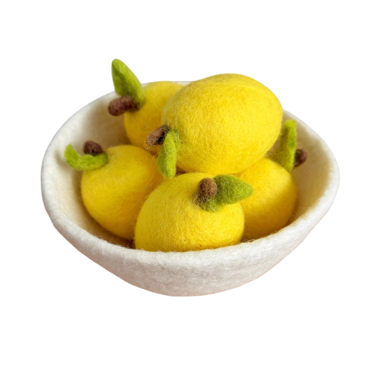 Felt Lemons In Bowl (Set of 6)