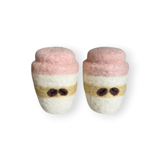 Felt Pink Babycino Takeaway Cups - Set of 2
