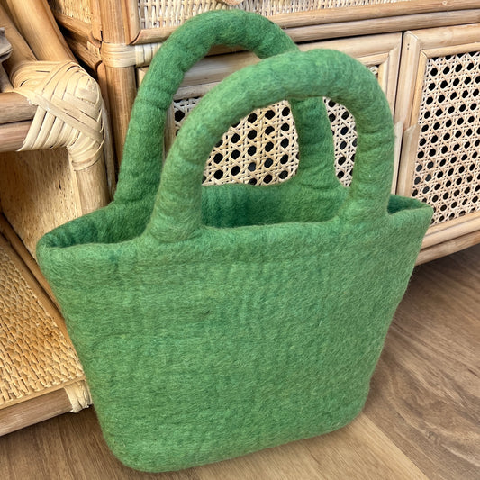 Felt Emerald Green Shopping Bag