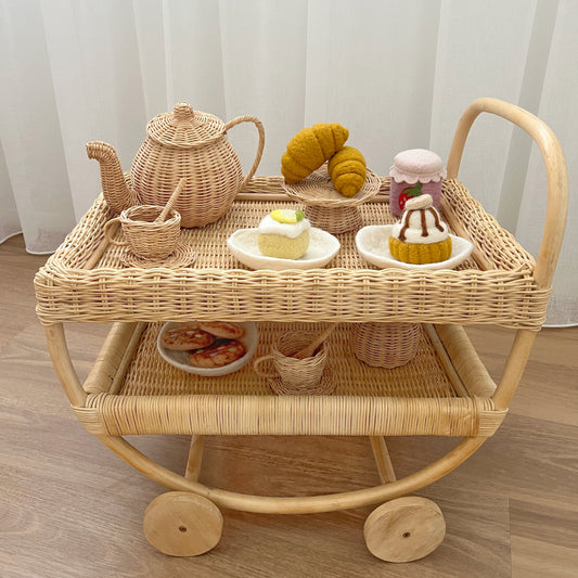 Tea & Coffee Cart - Natural Rattan