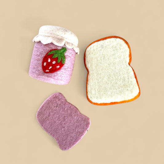 Felt Strawberry Jam & Spread on Toast - Set of 3