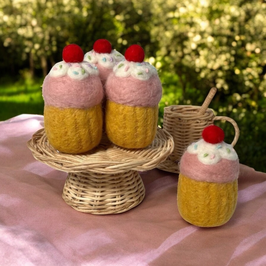 Felt Pink Cupcake