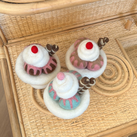 Felt Ice-Cream Sundae Trio - Set of 3