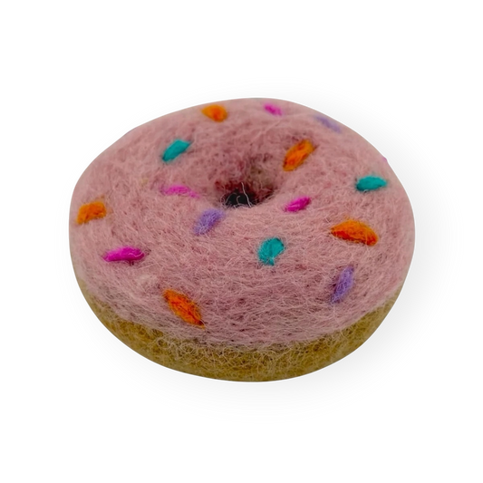 Felt Strawberry Doughnut with Sprinkles