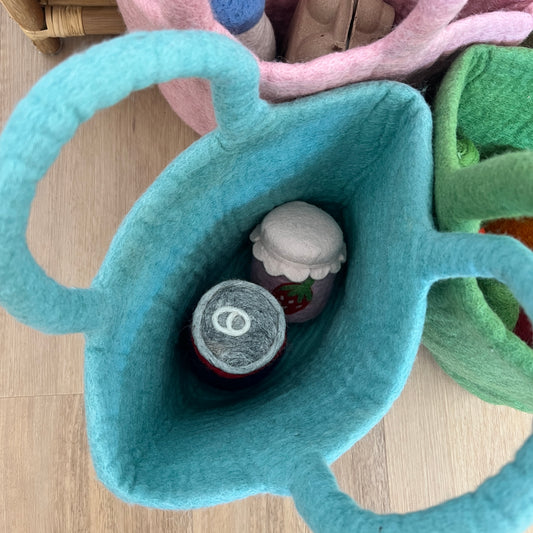 Felt Blue Shopping Bag