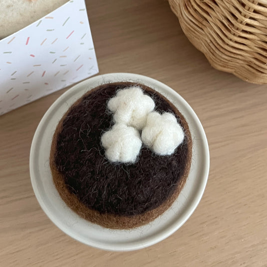 Felt Chocolate Tart with Cream