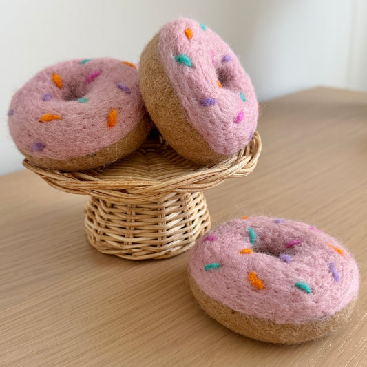 Felt Strawberry Doughnut with Sprinkles