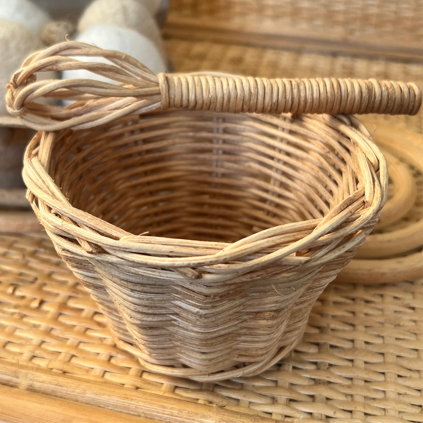 Rattan Mixing Bowl & Whisk - Set of 2