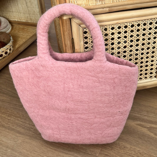 Felt Pink Shopping Bag