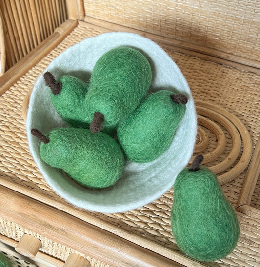 Felt Pears In Fruit Bowl (Set of 6)