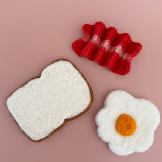 Felt Bacon & Egg on Toast - Set of 3
