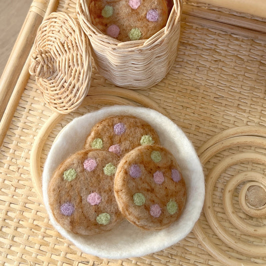 Felt Jumbo Rainbow Chip Cookies - Set of 5