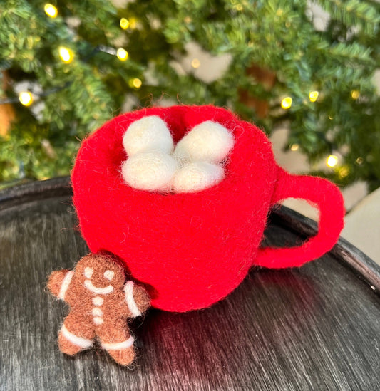Felt Hot Chocolate with removable Gingerbread
