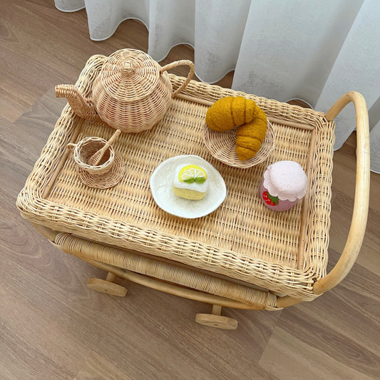 Tea & Coffee Cart - Natural Rattan