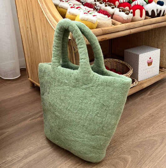 Felt Sage Green Shopping Bag
