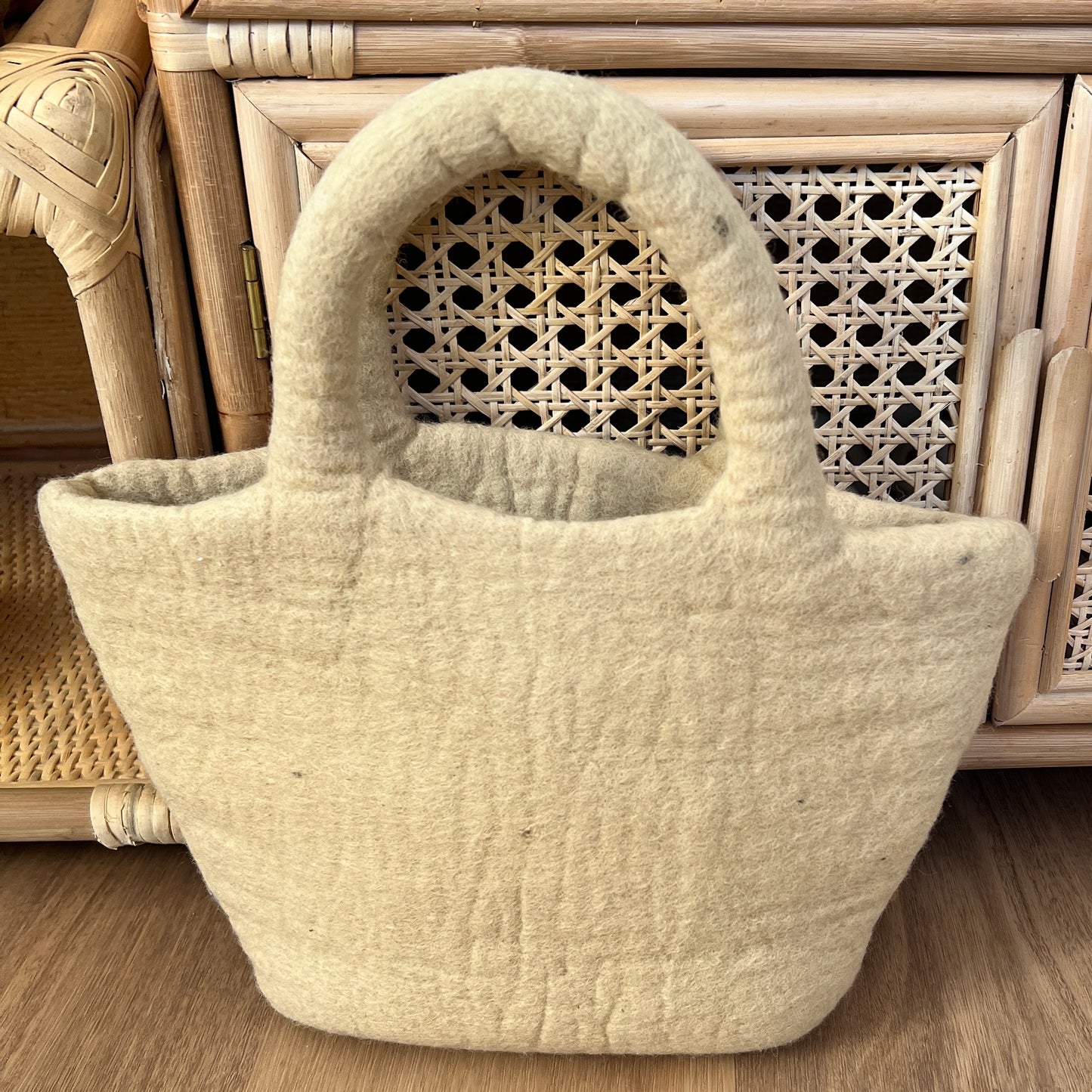 Felt Yellow Shopping Bag