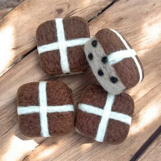 Felt Hot Cross Buns - 4 Piece Set