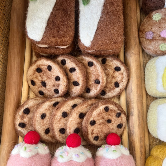 Felt Jumbo Chocolate Chip Cookies - Set of 5