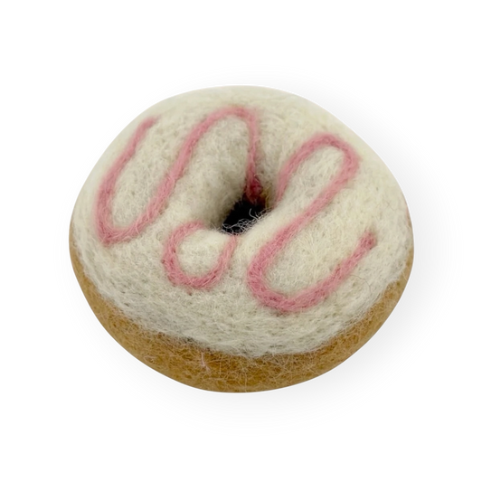 Felt Vanilla Doughnut with Strawberry Swirl