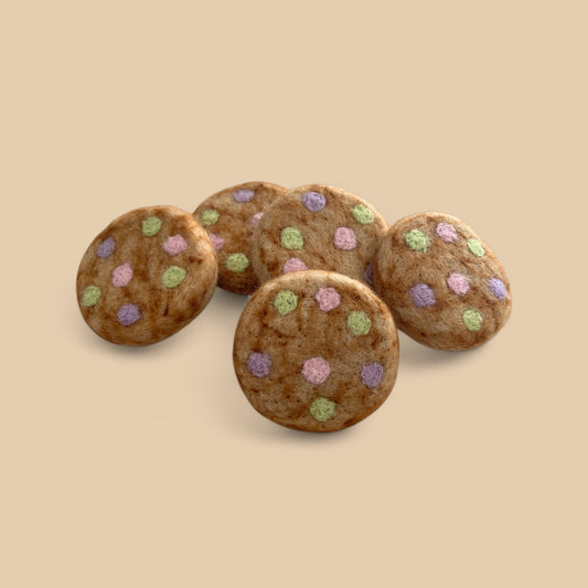 Felt Jumbo Rainbow Chip Cookies - Set of 5