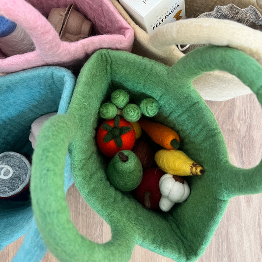 Felt Emerald Green Shopping Bag