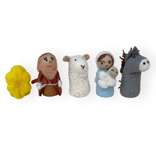Felt Finger Puppets - Christmas Nativity - Set of 5