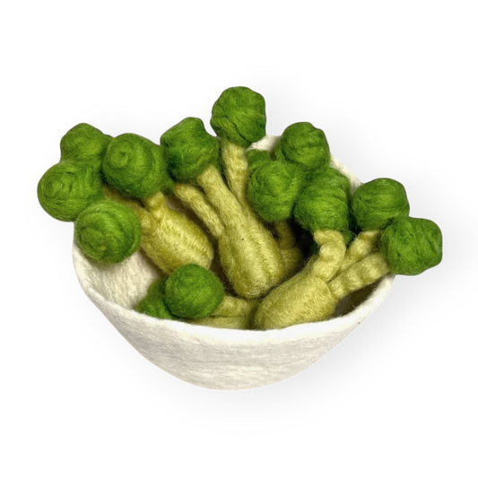 Felt Broccoli In Bowl (Set of 6)