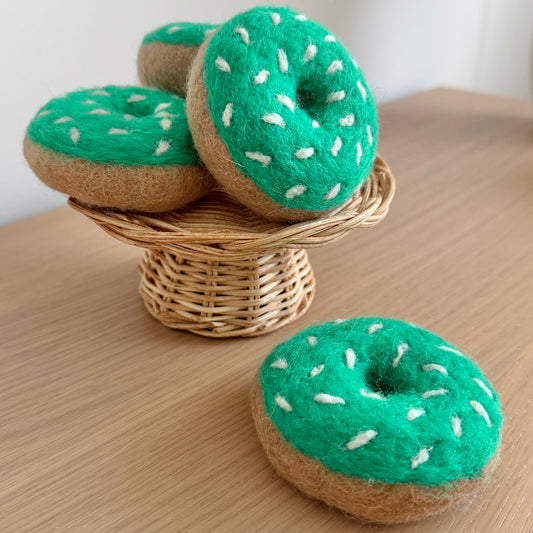 Felt Mint Doughnut with Vanilla Sprinkles