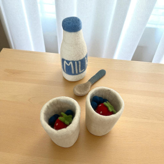Felt White Cups - Set of 2