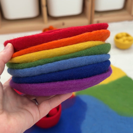 Felt Rainbow Plates - Set of 7