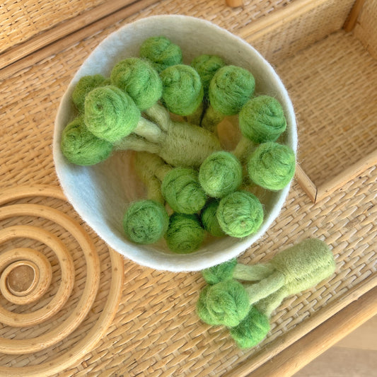 Felt Broccoli In Bowl (Set of 6)