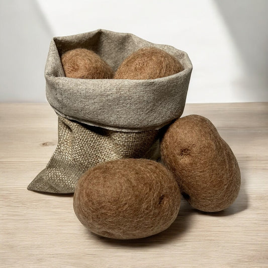 Felt Potatoes in Hessian Sack - Set of 5