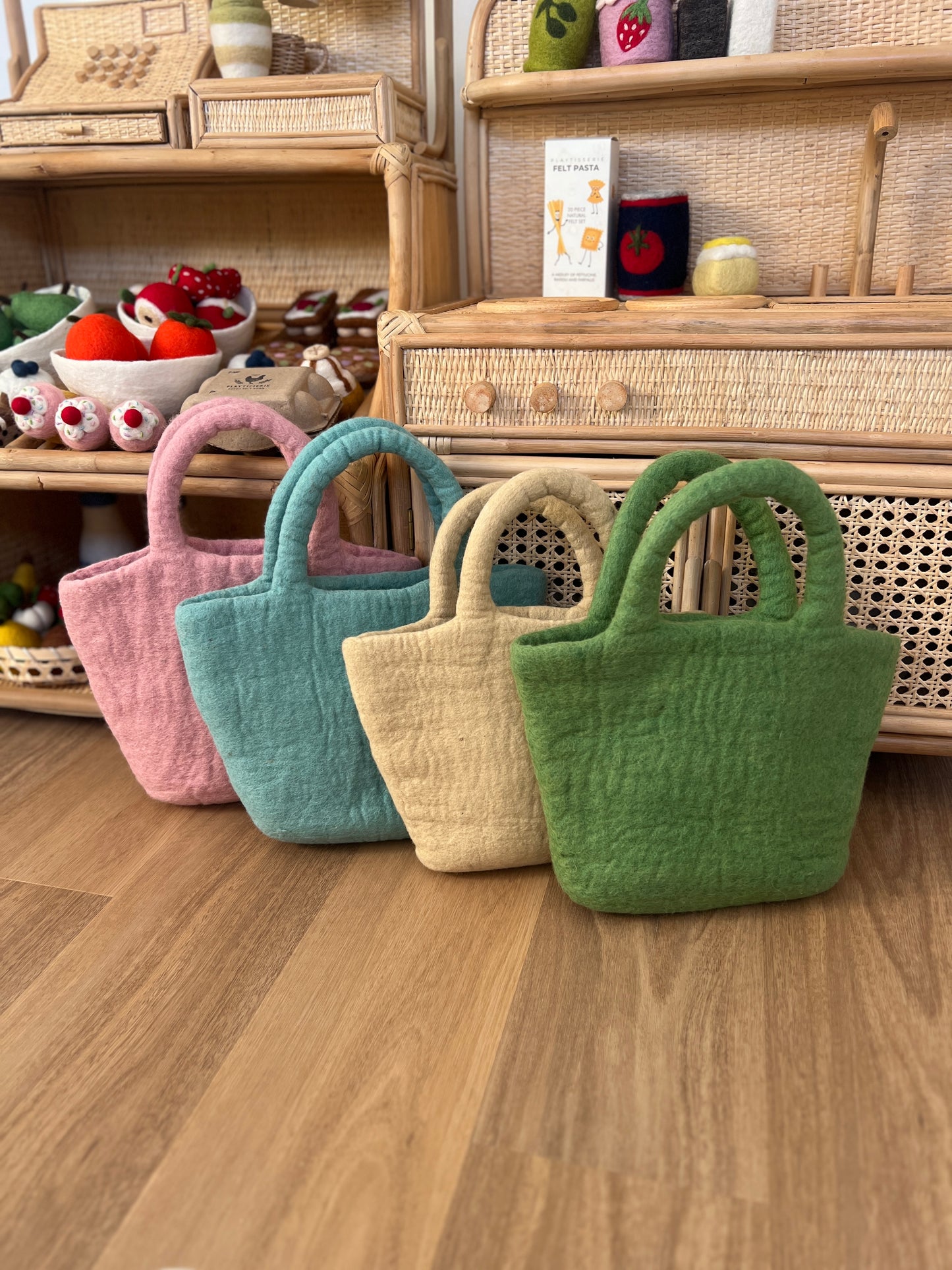 Felt Blue Shopping Bag