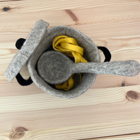 Felt Pot with lid & Ladle