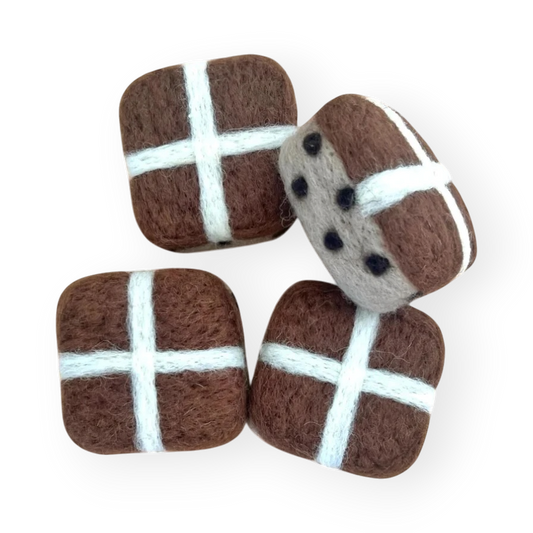 Felt Hot Cross Buns - 4 Piece Set