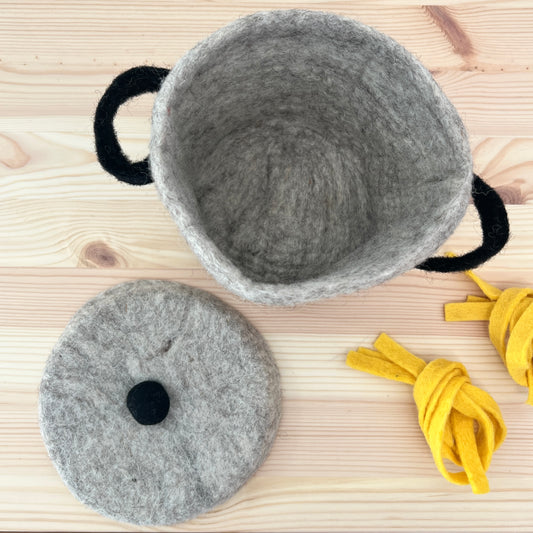 Felt Pot with removable lid - 2 pc set