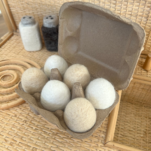 Felt Farm Fresh Eggs - Set of 6