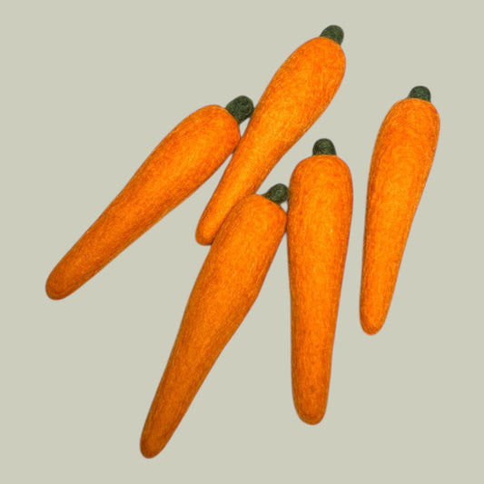 Felt Carrots in Hessian Sack - Set of 5
