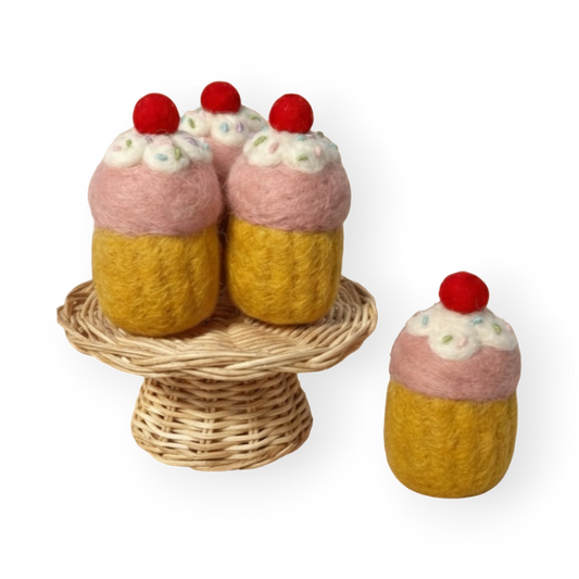 Felt Pink Cupcake