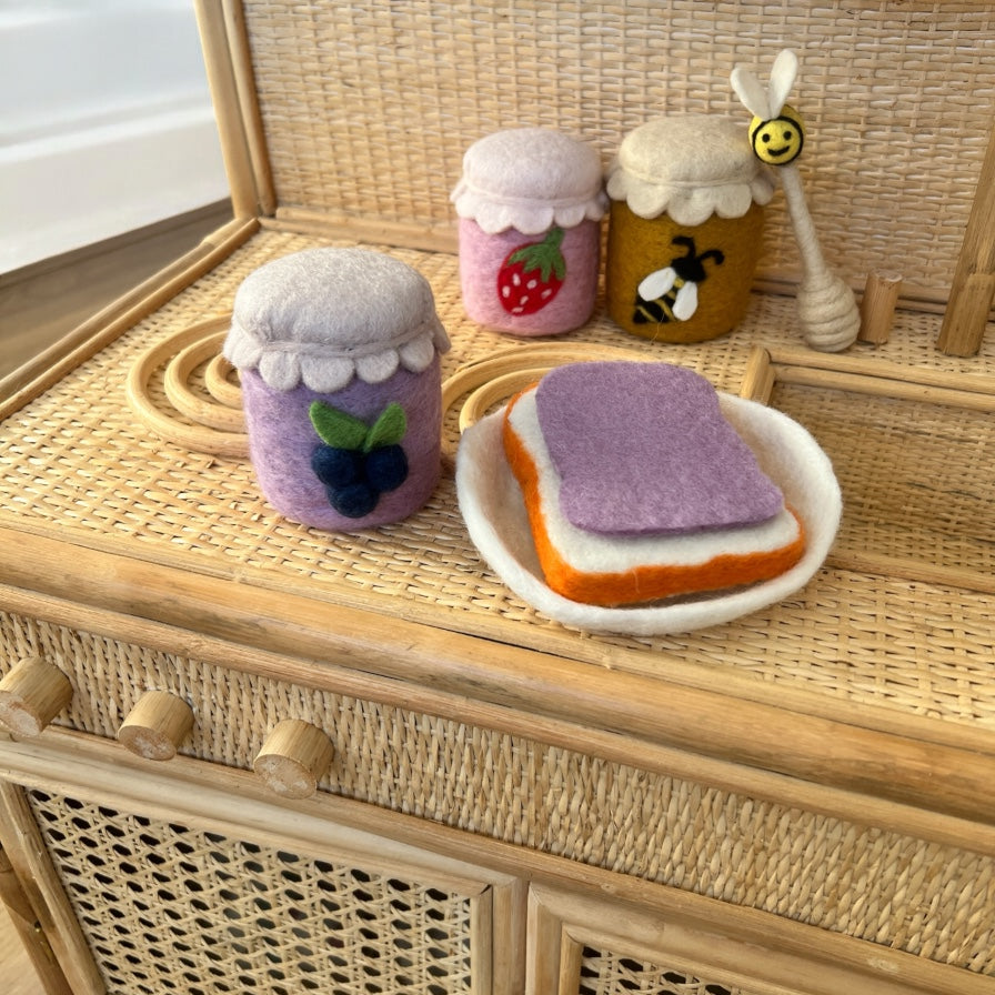 Felt Blueberry Jam & Spread on Toast - Set of 3
