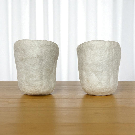 Felt White Cups - Set of 2