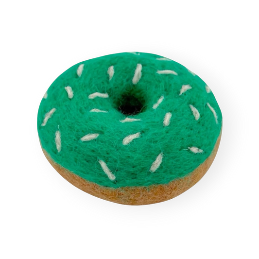 Felt Mint Doughnut with Vanilla Sprinkles