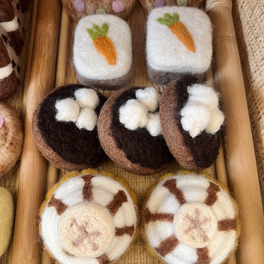 Felt Chocolate Tart with Cream