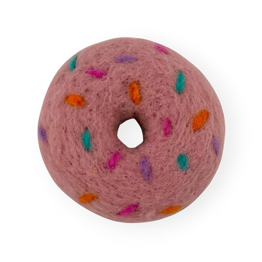 Felt Strawberry Doughnut with Sprinkles