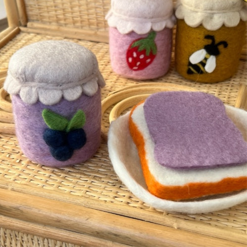 Felt Blueberry Jam & Spread on Toast - Set of 3