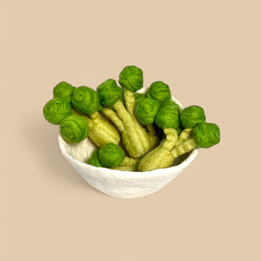 Felt Broccoli In Bowl (Set of 6)