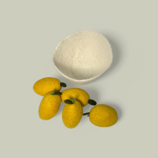 Felt Lemons In Bowl (Set of 6)