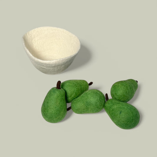 Felt Pears In Fruit Bowl (Set of 6)