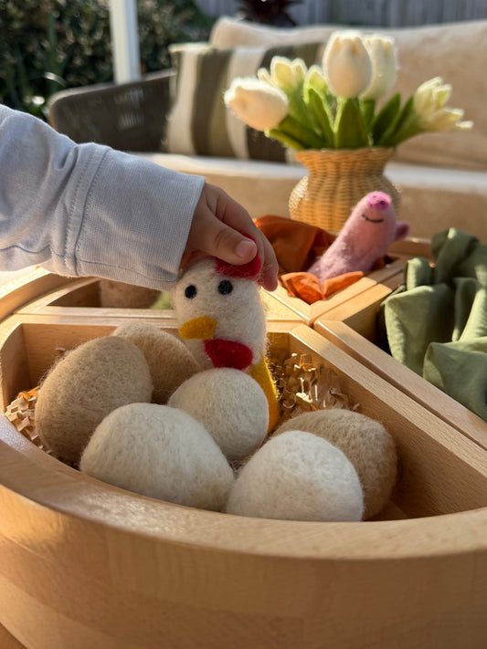 Felt Farm Fresh Eggs - Set of 6